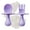 Lavender, variant on Grabease Baby Feeding Utensil Set - Ergonomic Self-Feeding & Toddler Spoon & Fork - Sturdy Plastic Training Silverware for Toddlers - Travel Pouch & Silverware for 1-Year-Olds - Lavender, Pack of 1