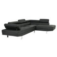 thumbnail image 4 of Pemberly Row 2 Piece Faux Leather Sectional Sofa Set in Black, 4 of 8