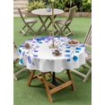 thumbnail image 4 of Outdoor Tablecloth with Umbrella Hole for Patio/Picnic/Party/Camping, Spring Blue Wisteria Flowers Waterproof Table Cloth Round Cover Washable, Rustic Floral Branches (Dia 60"), 4 of 8