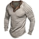 thumbnail image 1 of Blusas y camisas de manga larga con cuello redondo para hombre, cuello redondo, manga larga, botones diarios, camisas casuales sólidas, blusa para hombre, blusa de poliéster, 1 of 5