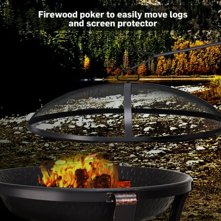 Costway 30 Outdoor Fire Pit Bbq Portable Camping Firepit Heater