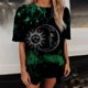 thumbnail image 2 of Tops Retro Para Hombres Y Mujeres Vintage Drop Manga Corta Patrón Estampado Casual Manga Corta Gradiente Tie-Dye Estampado Blusa Odeerbi ODB180206, 2 of 9