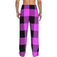 thumbnail image 3 of Kll Mens Pajama Pants For Men,Mens Lounge Pants,Funny Gifts For Men,Men'S Pajama Bottoms-Purple Black Buffalo Plaid, 3 of 9