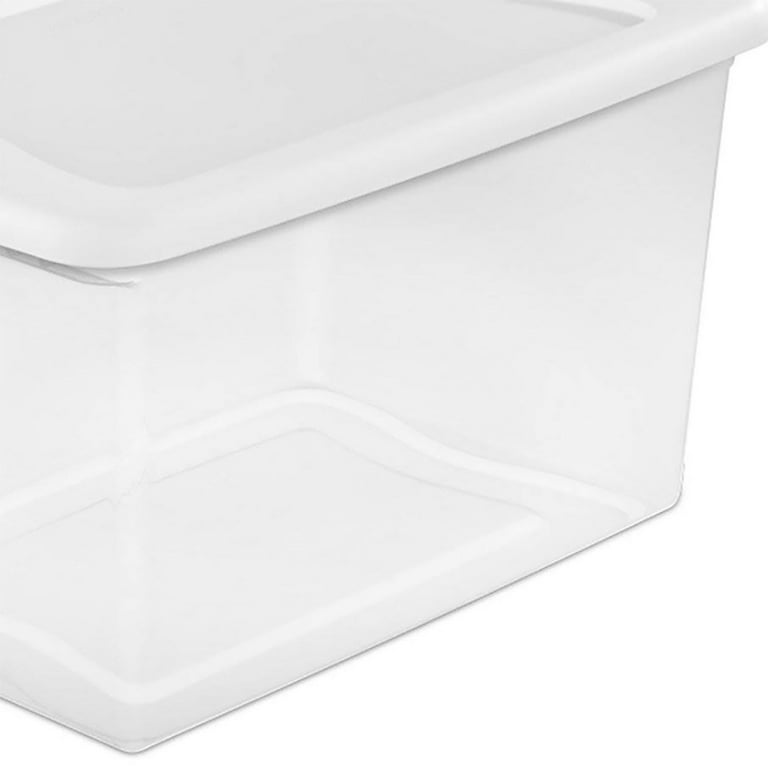 64 qt. Secure Latching Large Plastic Storage Bin with Gray Lid in Clear  (4-Pack)