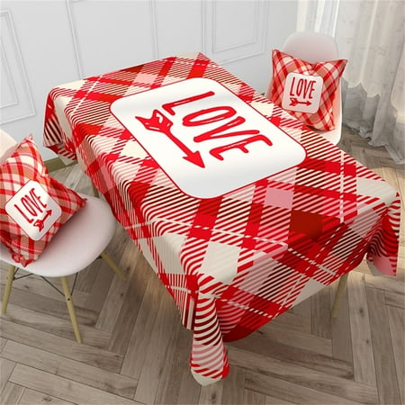 

Table Runner Flash Sale! Red Plaid Valentine s Day Tablecloth Waterproof Tablecloth for Dining at Home Home Decor Clearance Sale 1* Wallpaper