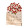 thumbnail image 2 of Gumesh 2026 Wooden Rose Art Calendar, Elegant Desktop Countdown & Wall Calendar - Blooming Floral Illustration, Premium Gift for Her, Office Desk Decor, 4x6 Inch, 2 of 6