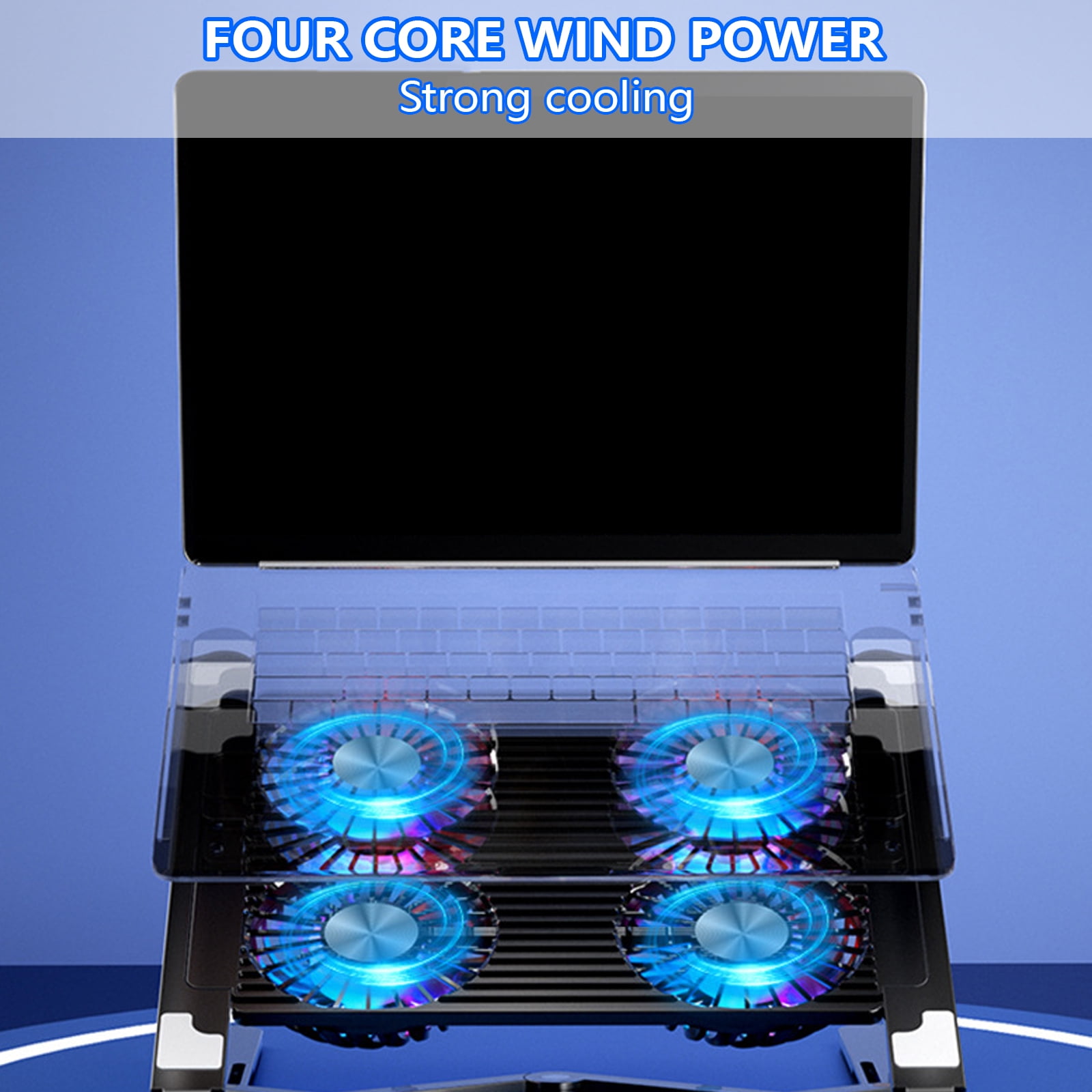 Plastic Laptop Cooling Pad Gaming Laptop Stand Portable Computer Stand Risers LED Fan Folding Bracket for Laptop