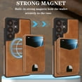 thumbnail image 6 of Compatible with Magsafe 2 in 1 Detachable for Samsung Galaxy S25 Ultra Wallet Case with Card Holder Women Men, Magnetic PU Leather RFID Blocking Flip Kickstand Credit Slots,for S25 Ultra, Darkbrown, 6 of 11