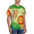 thumbnail image 2 of Vsdgher African Animals in the Jungle Print Men's Dry Fit Mesh Athletic Shirts Moisture Wicking Tennis T-Shirt Tops, 2 of 9
