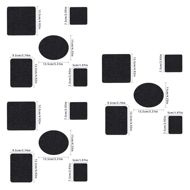 Matsuzay Parches adhesivos de tela Jean, Kit de reparación de ropa DIY ovalado Rectangular cuadrado con bolsa de costura Type1 Matsuzay CBP147858
