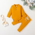 thumbnail image 3 of Qiylii Baby Knitting Clothes Set O neck Romper Buttons Top Lace-up Trousers, 3 of 9
