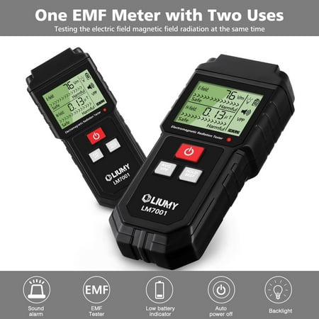 LIUMY EMF Meter Digital Electromagnetic Field Radiation Detector Handheld Mini Digital LCD EMF Detector Dosimeter with Sound-Light