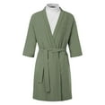 thumbnail image 1 of TheFound Men? s Solid Color V-Neck Half Sleeve Night-Robe with Waist Belt, 1 of 8