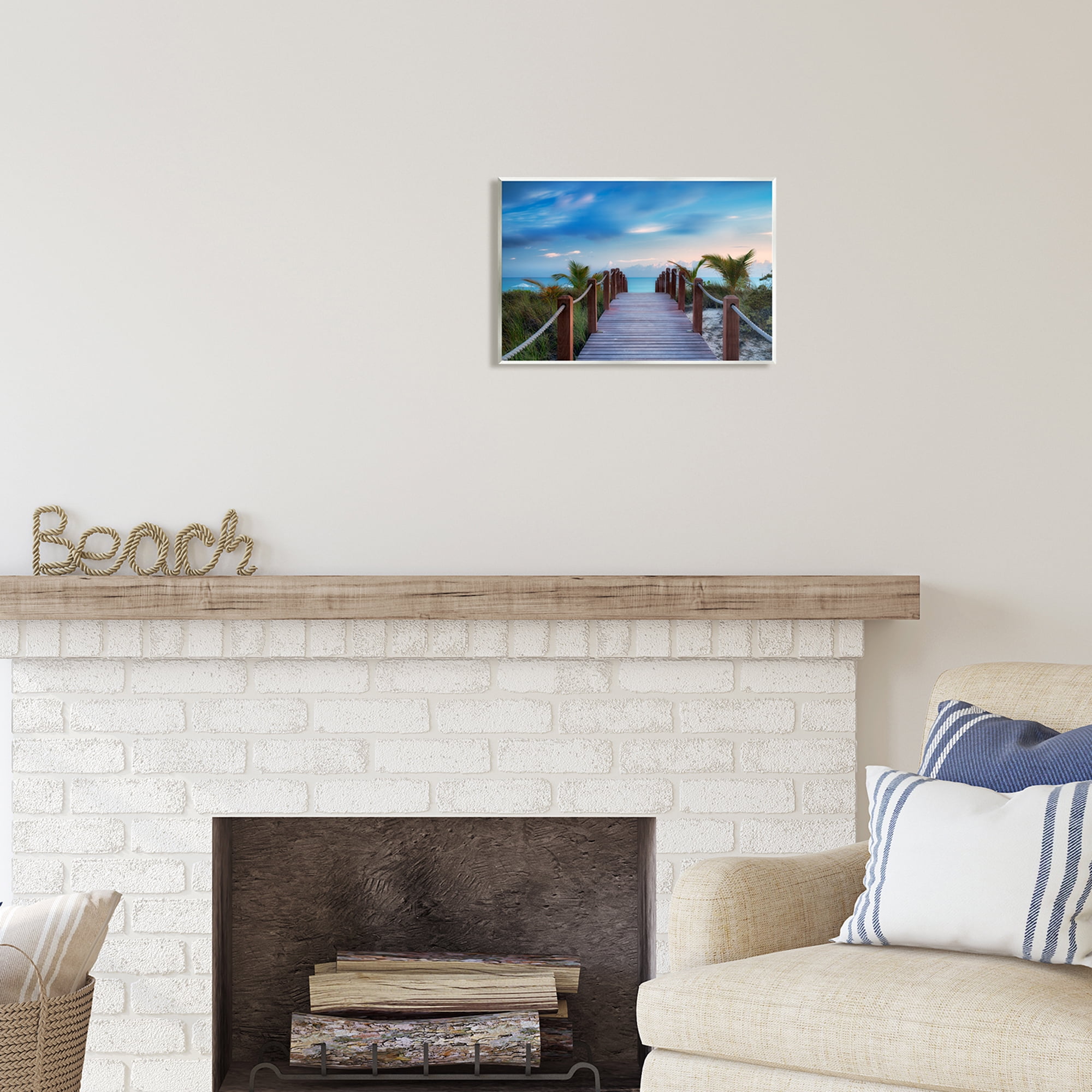 Stupell Industries Tropical Boardwalk Beach Path Coastal Photography Unframed Art Print Wall Art