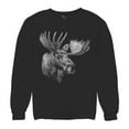 thumbnail image 5 of Majestic Moose Portrait Sweatshirt Wildlife Nature Northwoods Alaskan Wilderness Animal Black and White Art Crewneck, 5 of 7
