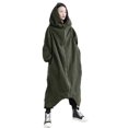 thumbnail image 3 of Unisex Long Hoodie Zipper Coat Long Sleeve Coat Zipper Closure Fleece Lined Long Hoodie, 3 of 4