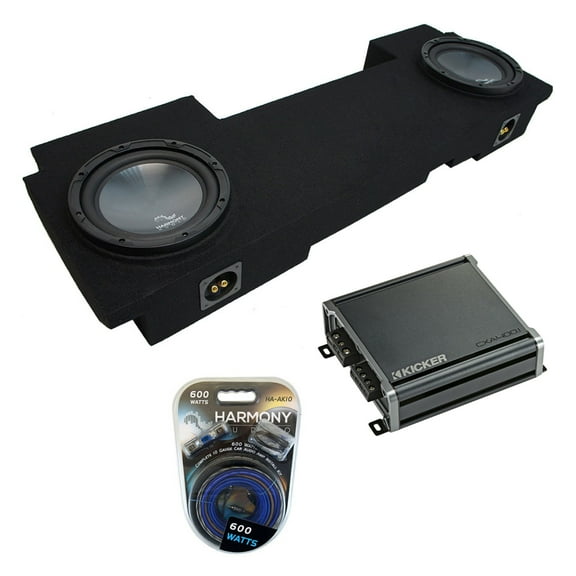 2002-2013 Chevy Silverado HD Crew Truck Harmony R124 Dual 12" Sub Box & CXA400.1