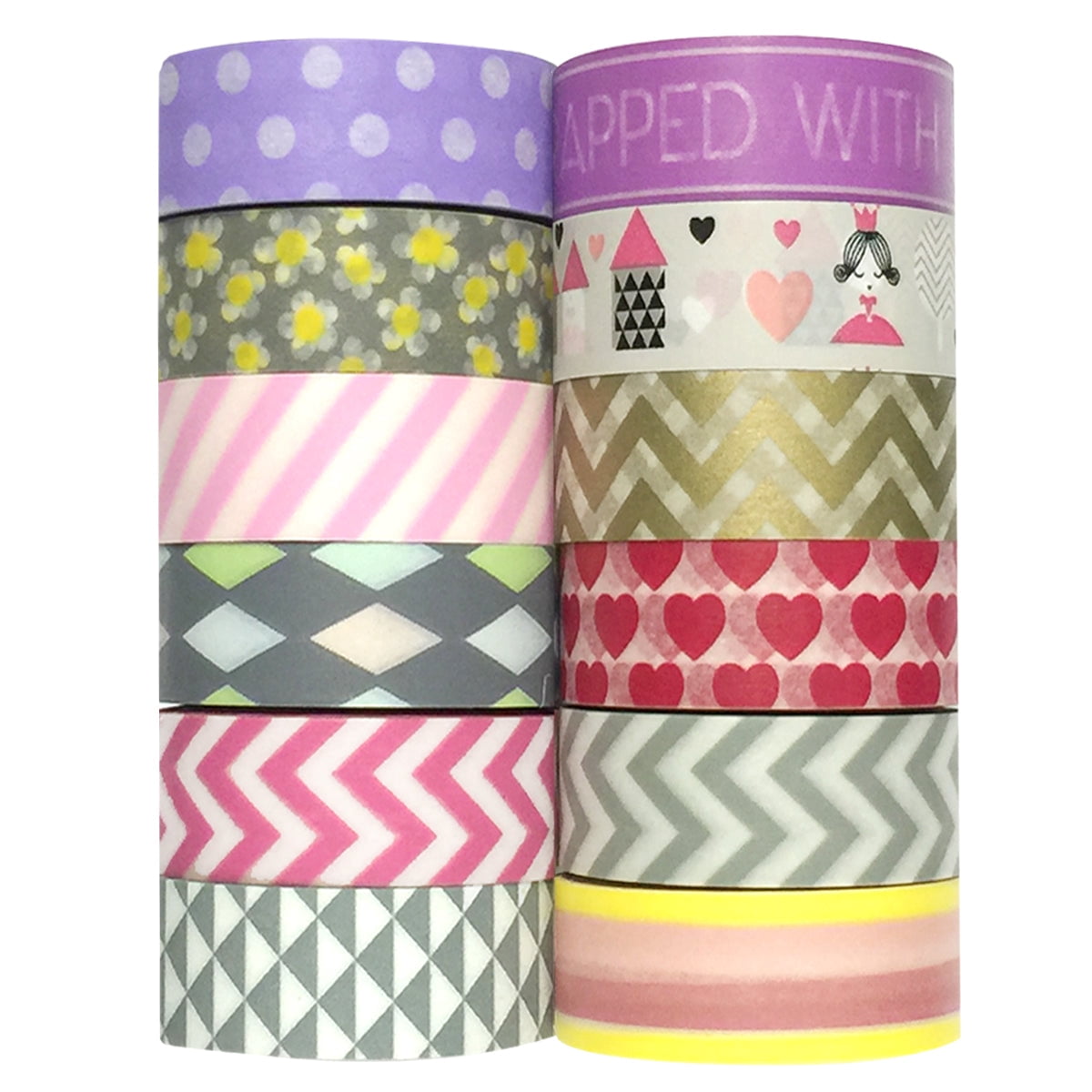 Wrapables Washi Tapes Decorative Masking Tapes, Set of 12, ADSET19