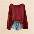thumbnail image 3 of Shirts for Women Sequin Clothes Wine Long Sleeve Sparkly Top Glitter Tops Women Tops Holiday Shirts, 3 of 4