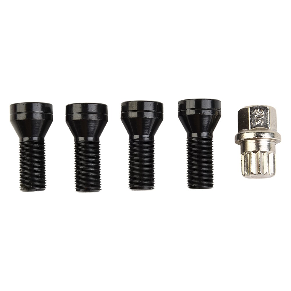 Bimecc Black Alloy Wheel Bolts – M14 X 1.25 – OE Spec For BMW & Mini – 4 Pack, Grade 10.9 Steel