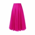 thumbnail image 4 of Clearance! Hontri Skirts for Women Women's Pleated Skirt Mesh Skirt Fairy Skirt Mid Length Long Skirt Dance Skirt Skirts for Women Hot Pink,L, 4 of 4