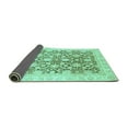 thumbnail image 2 of Ahgly Company Indoor Square Oriental Turquoise Blue Traditional Area Rugs, 3' Square, 2 of 4