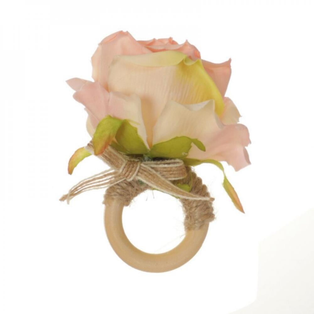 Big Rose Flower Napkin Ring Serviette Holder Party Banquet Dinner Table Deco HB 