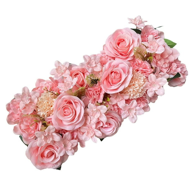 Cateissary Paneles de pared de flores Camino de la boda Flores citadas Decoración de la puerta Amarillo Rosa Blanco Kits de decoración para fiestas Rosa