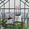 thumbnail image 6 of BUYMAX Small Orchid Pots with Holes 5 inch & 6 inch, Ceramic plant Pots for Repotting, 2 Pack Breathable Slotted Orchids Planter, White Flower, 6 of 8