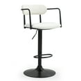 thumbnail image 3 of Set of 2 Baxter White Boucle Fabric Bar Stool with Black Iron Legs, 3 of 8