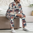 thumbnail image 7 of Lsque Marine Sailing Pattern Long Sleeve Pajama Set for Men - Soft 2-Piece Sleepwear and Loungewear Set with Pockets, Comfy Nightwear-Large, 7 of 7