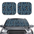 thumbnail image 2 of Balery Blue Leaves A Parasol para parabrisas de coche de 2 piezas | Parasol plegable para parabrisas delantero de coche para la mayoría de sedanes-Large, 2 of 6