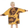 thumbnail image 3 of Yellow and Brown Of Leopard Print Blanket Hoodies for Kids 6-13YR Oversize Wearable Blanket Hoodies for Boys Girls Teens, 3 of 7