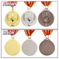 thumbnail image 4 of Unique Bargains 2 Inch Gold Silver Bronze Award Medals 1st 2nd 3rd Prize with Neck Ribbon, 6 Pieces, 4 of 6