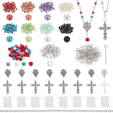 DIY Easter Necklace Making Kit Including Iron Cable Chains Alloy Pendant & Link Connector Resin & Plastic Imitation Pearl Beads Mixed Color
