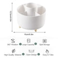 thumbnail image 3 of 360° Rotating Makeup Organizer - Makeup Brush Holder with 5 Compartments for Cosmetics Jewelry for Dressing Table Bedroom Office Supplies Storage, 3 of 5