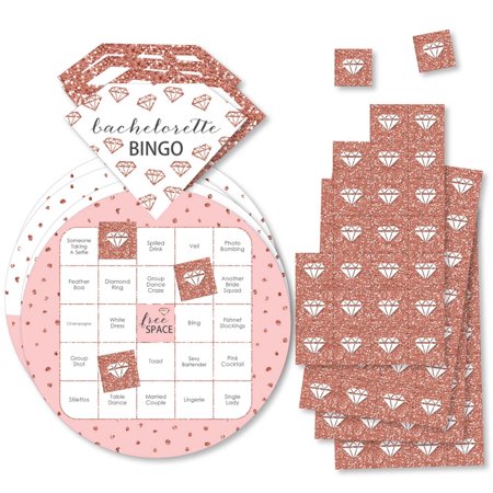 Big Dot of Happiness Bride Squad - Bar Bingo Cards and Markers - Rose Gold Bridal Shower or Bachelorette Party Shaped Bingo Game - Set of 18 price history on PriceWatchPro