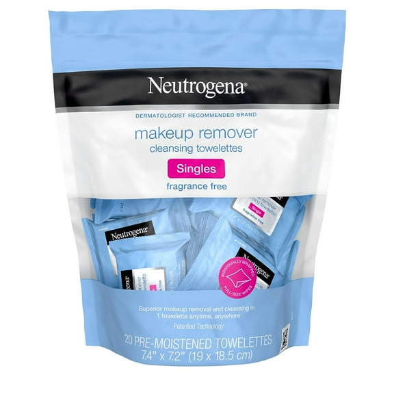 Neutrogena Make up Remover Cleansing Towelttes, Singles, 20 Ea, 2 Pack