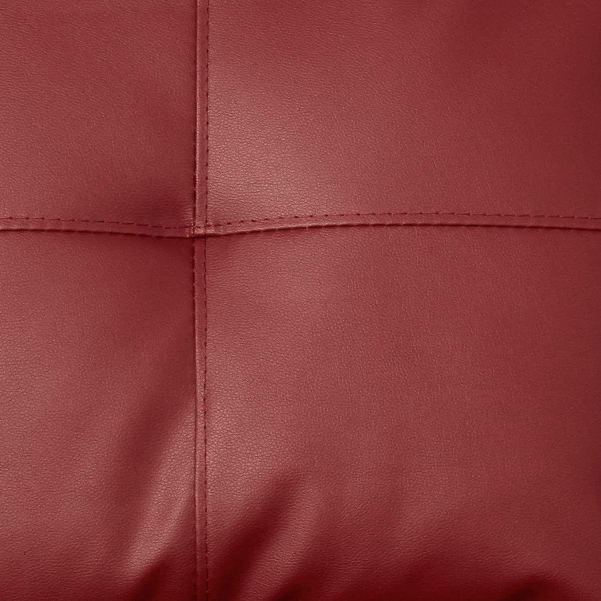 PonLiving Furniture Red Faux Leather 3 Piece Sectional Sofa Couch Set, L-Shaped Modern Sofa with Chaise Storage Ottoman for Living Room Furniture, Left Hand Facing