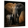 thumbnail image 2 of Designart "Giants Elephants Elephant Gentle painting I" Animals Metal Art Living Room, 2 of 5
