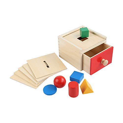 Adena Montessori Boîte de Tri Jouet avec 6 Bords et Tiroir Jouets Éducatifs pour Enfants Bébés Tout-Petits
