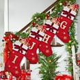thumbnail image 3 of Monogram Christmas Stockings with Letters, Large Super Soft Christmas Stockings Red Velvet with White Super Soft Plush Cuff for Christmas Xmas Tree Holiday Fireplace (Red，F), 3 of 5