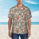 thumbnail image 2 of Balery Kitchen Food Camisas hawaianas de manga corta para hombre, camisas playeras de corte holgado, camisas de vacaciones con botones,Medium, 2 of 7