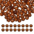 thumbnail image 1 of Cuentas de cristal redondas Uxcell de 8 mm, 100 piezas de cuentas de bola facetadas de vidrio para hacer joyas, ámbar, 1 of 6