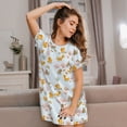 thumbnail image 3 of Gukieu Squirrel In The Forest Print Women's Nightgown, A-line Round Neck Short-sleeved Nightgown Pajamas Home Wear Suitable for Home and Outing, 3 of 6