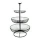 thumbnail image 2 of Soporte metálico para cesta de frutas de 3 niveles, soporte para frutas, cuenco extraíble versátil de gran capacidad para almacenar y organizar, Pájaro superior negro, 2 of 9