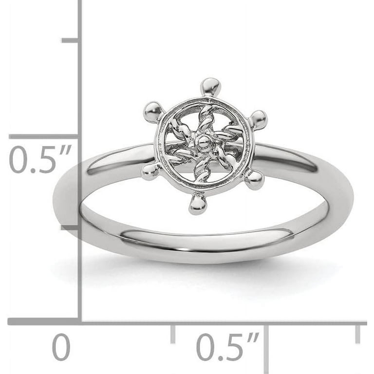 Sterling Silver Stackable Expressions Ship's Wheel Ring Sterling Silver Stackable Expressions Ship's Wheel Ring