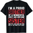 thumbnail image 1 of Camiseta de Mujer: "Orgulloso Hermano de una Hermana Maravillosa, Dulce e Increíble", 1 of 7