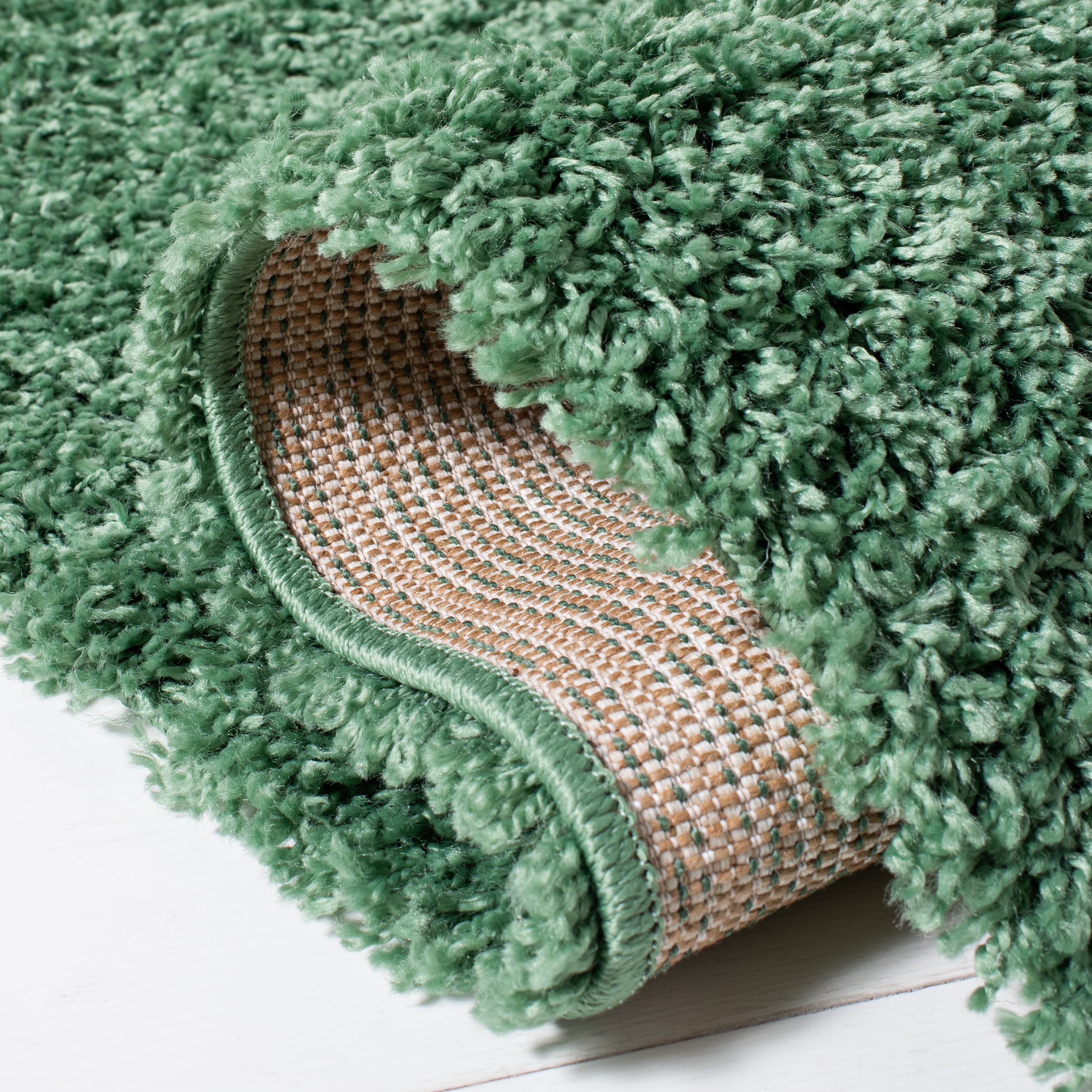 SAFAVIEH Venus Elijah Solid Plush Shag Area Rug, 4' x 6', Green
