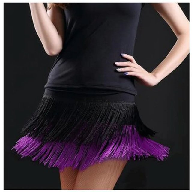 Vestido de baile latino para mujer, falda con doble borla, flecos para actuaciones en escenario, Tango, salón de baile, Chacha, 2024